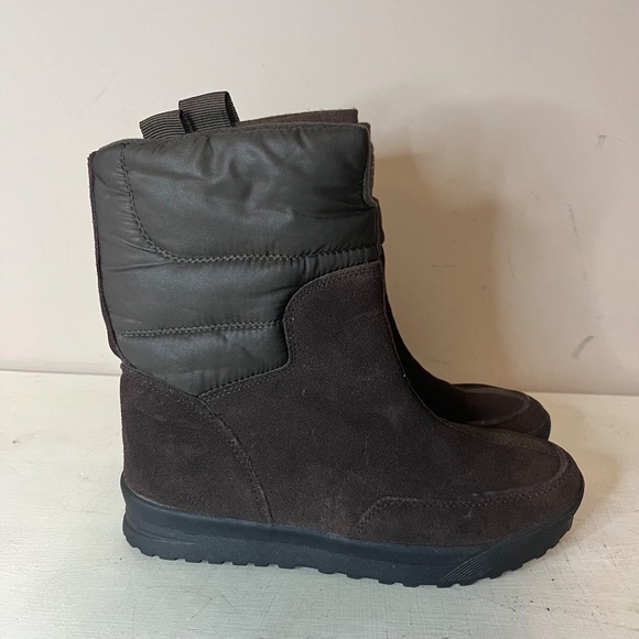 Lands End Brown Suede Lined All Weather Boots Style #406465 - Picture 2 of 7